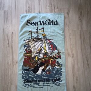 Vintage SeaWorld beach towel Shamu And His Crew - Ocean Orca Sea World